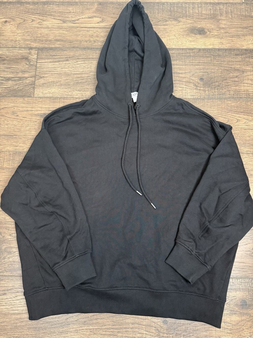 COS Womens Relaxed Fit Black Pullover Hoodie Size L Sweatshirt Oversized